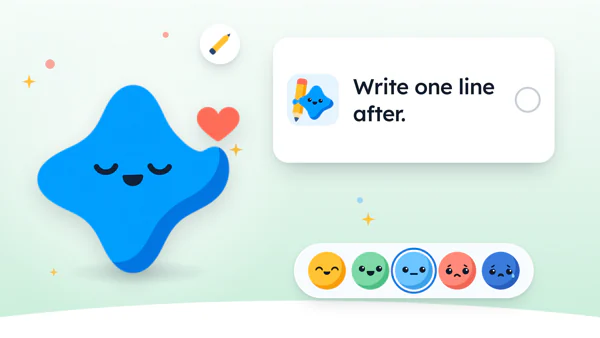 Mira, the Yumemira star, smiles beside a small heart and a real Journal screen with dated one-line entries and faces